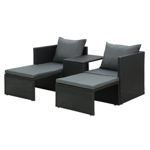 Gardeon Sun Lounge Wicker Lounger Patio Furniture Outdoor Setting Day Bed Garden