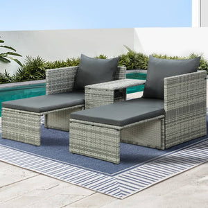 Gardeon Sun Lounge Wicker Lounger Patio Furniture Outdoor Setting Day Bed Garden