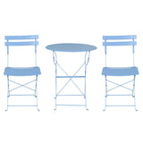 Gardeon Outdoor Setting Table and Chairs Folding Bistro Set Patio Furniture Blue