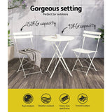 Gardeon Outdoor Setting Bistro Set Table and Chairs Folding Patio Furniture