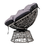 Gardeon Outdoor Papasan Chairs Table Lounge Setting Patio Furniture Wicker Grey