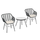 Gardeon Outdoor Furniture Lounge Setting 3-Piece Bistro Set Table Chairs Patio