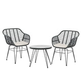 Gardeon Outdoor Furniture Lounge Setting 3-Piece Bistro Set Table Chairs Patio