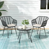 Gardeon Outdoor Furniture Lounge Setting 3-Piece Bistro Set Table Chairs Patio