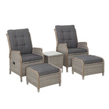 Gardeon Recliner Chairs Sun lounge Outdoor Setting Patio Furniture Garden Wicker