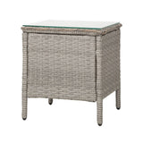 Gardeon Side Table Coffee Patio Desk Outdoor Furniture Rattan Indoor Garden Grey