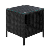 Gardeon Side Table Coffee Patio Outdoor Furniture Rattan Desk Indoor Garden Black