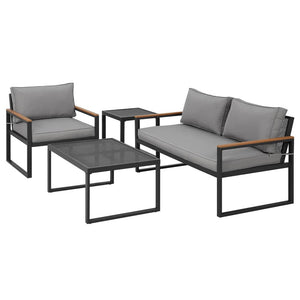 Gardeon Outdoor Sofa Set 3-Seater Corner Modular Lounge Setting Steel