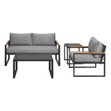 Gardeon Outdoor Sofa Set 3-Seater Corner Modular Lounge Setting Steel