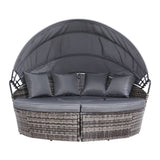 Gardeon Outdoor Lounge Setting Sofa Patio Furniture Wicker Garden Rattan Set Day Bed Grey