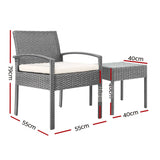 Gardeon 3-piece Outdoor Set - Grey