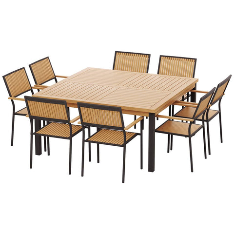 Gardeon 8-seater Outdoor Furniture Dining Chairs Table Patio Garden Acacia Wood