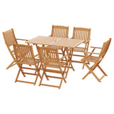 Gardeon 7PCS Dining Set Garden Dinner Chairs Table Patio Foldable Acacia Wood