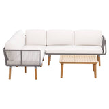 Gardeon Outdoor Sofa Set Modular Aluminum Lounge Setting Acacia Wood