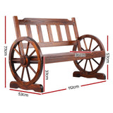 Gardeon Wooden Wagon Wheel Chair