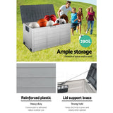 Gardeon 290L Outdoor Storage Box - Grey