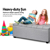 Artiss Storage Ottoman Footstool Blanket Box Foot Stool Bench Toy Seat Grey