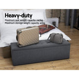 Artiss Storage Ottoman Blanket Box Linen Foot Stool Rest Chest Couch Grey