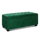 Artiss Storage Ottoman Blanket Box Velvet Footstool Rest Chest Couch Toy Green