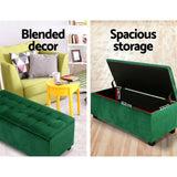 Artiss Storage Ottoman Blanket Box Velvet Footstool Rest Chest Couch Toy Green