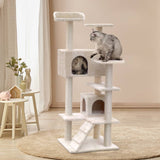 i.Pet Cat Tree 134cm Trees Scratching Post Scratcher Tower Condo House Furniture Wood Beige