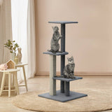 i.Pet Cat Tree 124cm Trees Scratching Post Scratcher Tower Condo House Furniture Wood Steps