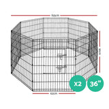 i.Pet Pet Playpen Dog Playpen 2X36" 8 Panel Exercise Cage Enclosure Fence