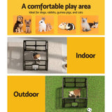 i.Pet Pet Dog Playpen Enclosure 4 Panel Fence Puppy Cage Plastic Play Pen Fold