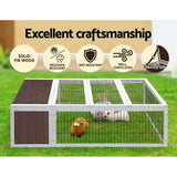 i.Pet Wooden Rabbit Hutch Chicken Coop Run Cage Habitat House Outdoor Large