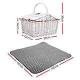 Alfresco 2 Person Picnic Basket Vintage Baskets Outdoor Insulated Blanket