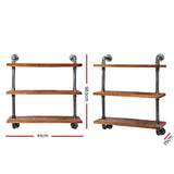 Artiss Display Shelves Wall Brackets Bookshelf Industrial DIY Pipe Shelf Rustic