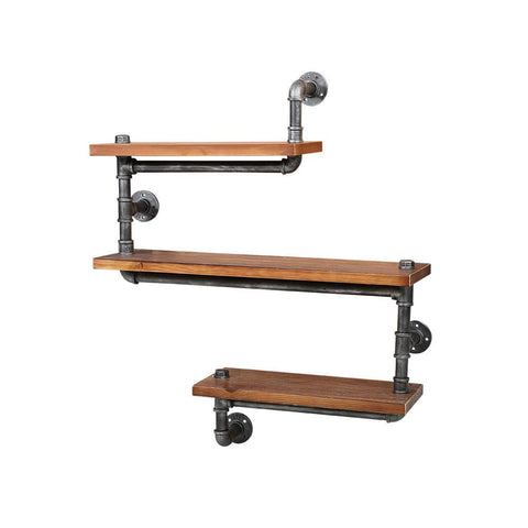 Artiss Display Shelves Rustic Bookshelf Industrial DIY Pipe Shelf Wall Brackets