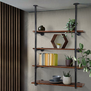 Artiss Wall Display Shelves Industrial Bookshelf DIY Pipe Shelf Rustic Brackets