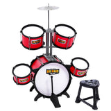 Keezi Kids 7 Drum Set Junior Drums Kit Musical Play Toys Childrens Mini Big Band