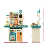 Kids Kitchen Pretend Play Set Toys Sink Food Fruit Vegetable Rangehood 73pcs Accessories