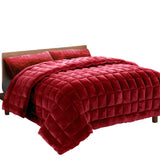 Giselle Bedding Faux Mink Quilt Super King Burgundy