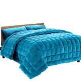 Giselle Bedding Faux Mink Quilt Queen Size Teal