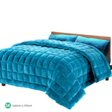 Giselle Bedding Faux Mink Quilt Super King Teal