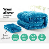 Giselle Bedding Faux Mink Quilt Super King Teal