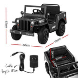 Rigo Ride On Car Jeep Kids Electric Military Toy Cars Off Road Vehicle 12V Black