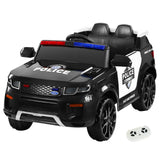 Rigo Kids Ride On Car Electric Patrol Police Toy Cars Remote Control 12V Black