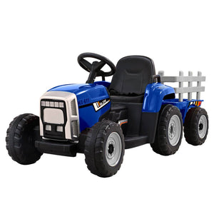 Rigo Ride On Car Tractor Toy Kids Electric Cars 12V Battery Child Toddlers Blue