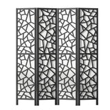 Artiss Clover Room Divider Screen Privacy Wood Dividers Stand 4 Panel Black