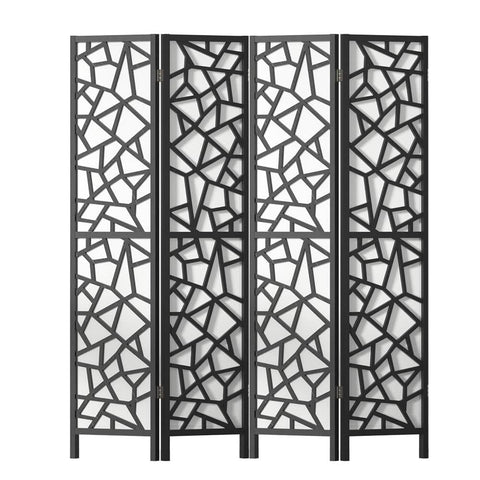 Artiss Clover Room Divider Screen Privacy Wood Dividers Stand 4 Panel Black