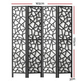 Artiss Clover Room Divider Screen Privacy Wood Dividers Stand 4 Panel Black