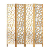 Artiss Clover Room Divider Screen Privacy Wood Dividers Stand 4 Panel Natural