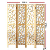 Artiss Clover Room Divider Screen Privacy Wood Dividers Stand 4 Panel Natural