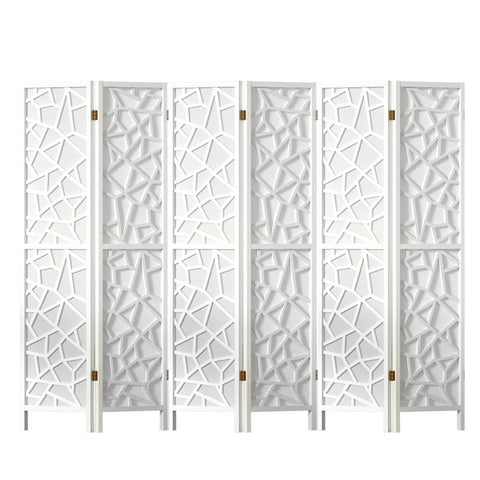 Artiss Clover Room Divider Screen Privacy Wood Dividers Stand 6 Panel White