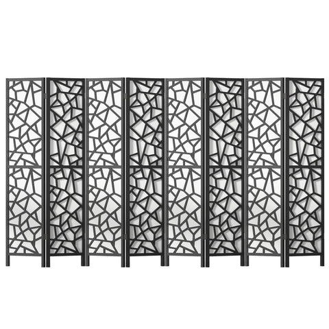 Artiss Clover Room Divider Screen Privacy Wood Dividers Stand 8 Panel Black