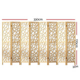 Artiss Clover Room Divider Screen Privacy Wood Dividers Stand 8 Panel Natural